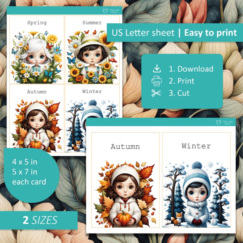 Printable Seasons Flashcards With Fun Facts | Educational Seasonal ...