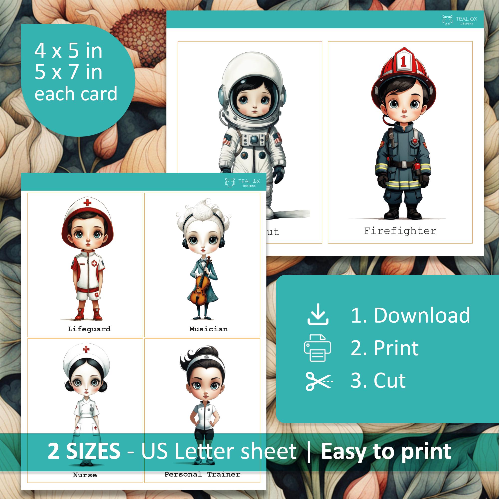 Professions Flashcards for Kids: Career Learning Activity (PDF) - Etsy
