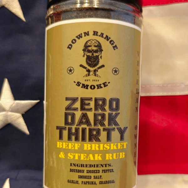Zero Dark Thirty Steak and Brisket Rub, BBQ seasoning, Gift For Him, Gourmet Seasoning, Grill Master, Herb and Spices, Foodie, Chef