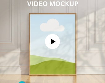 3: 4 Video Rahmen Mockup, Animierter Rahmen Mockup, Canva bearbeiten, Druck Kunst Rahmen Mockup, Holz Rahmen Mockup, Wand Kunst Rahmen Mockup
