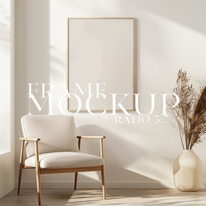 5x7 Wood Frame Mockup: Vertical Wall Art (PSD Digital Download)
