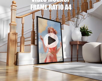 A4 Video Frame Mockup: Animated PSD Smart Object (Digital Download)