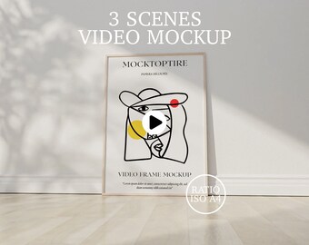 A4 Video Frame Mockup: Animated PSD Smart Object (Digital Download)