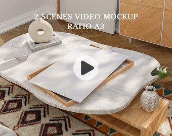 A3 Video Frame Mockup: Animated PSD Smart Object (Digital Download)