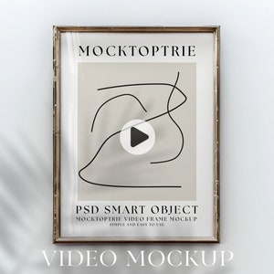 3x4 Video Rahmen Mockup: Animiertes PSD Smart Objekt (Digitaler Download)