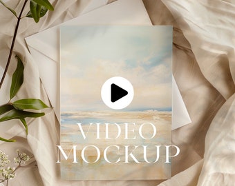 5x7 card Video Mockup, Animated invitation Mockup, PSD smart object, wedding card mockup, print card mockup