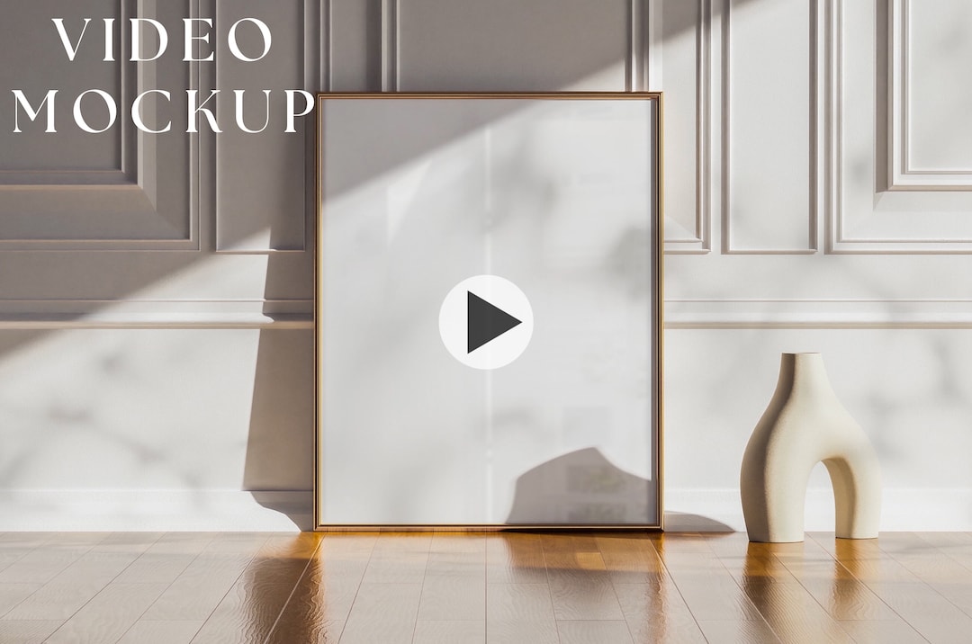 2 Scenes Video Frame Ratio 11x14 Mockup, Animated Frame Mockup, Smart