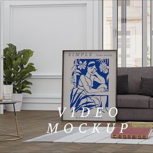 Video Frame Mockup, Animated frame Mockup, Smart Object, PSD smart object, Vertical frame mockup, Wooden Frame Mockup, PSD Mp4 mockup