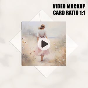 1x1 Karte Video Mockup, Animiertes Mockup, PSD Smart Objekt, Einladung Hochzeitskarte Mockup, Druckkarte Mockup, Vertikal und horizontal