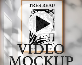 Video Frame Mockup, Animated frame Mockup, Smart Object, PSD smart object, Vertical frame mockup, Wooden Frame Mockup, PSD Mp4 mockup