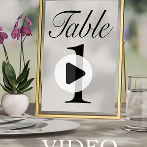 A4 Video invitation card table mockup, Animated frame Mockup, PSD smart object, wedding table holder mockup, invitation card Mockup