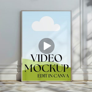 ISO A1 Video Rahmen Mockup, Animierter Rahmen Mockup, Canva bearbeiten, Druck Kunst Rahmen Mockup, Weißer Rahmen Mockup, Wand Kunst Rahmen Mockup