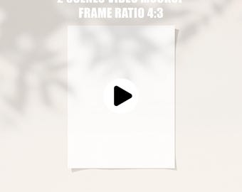 Poster 4:3 Video mockup, Animated frame Mockup, PSD smart object, Vertical Poster mockup, print Frame mockup