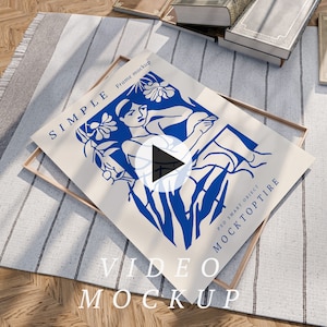 Video Frame Mockup, Animated frame Mockup, Smart Object, PSD smart object, Vertical frame mockup, Wooden Frame Mockup, PSD Mp4 mockup