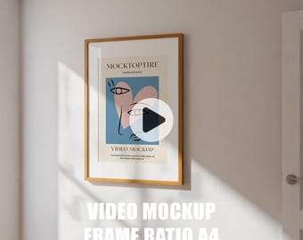 A4 Video Frame Mockup: Animated PSD Smart Object (Digital Download)