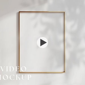 Video Frame Ratio 3: 4 Mockup, Animierter Rahmen Mockup, PSD Smart-Objekt, Druckrahmen Mockup, Goldrahmen Mockup, Wandkunstrahmen Mockup