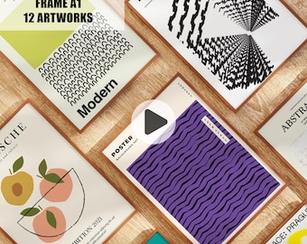 Frame A1, Video Animated frame Mockup, PSD smart object, Vertical frame mockup, 12 wood Frame mockup, Print frame mockup, wall art mockup