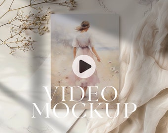5x7 card Video Mockup, Animated invitation Mockup, PSD smart object, wedding card mockup, print card mockup