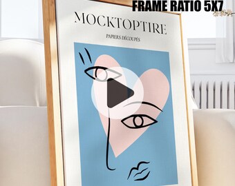 2 scènes Videobeeldverhouding 5 x 7, geanimeerde lijstmodel, PSD slim object, verticaal lijstmodel, houten lijst