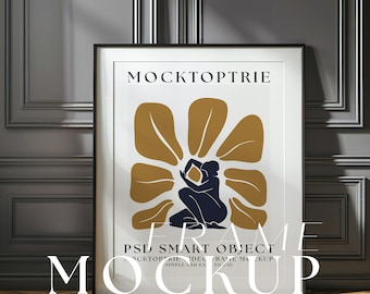 11x14 Frame Mockup, PSD smart object, Vertical frame mockup, wall art Mockup, PSD mockup, Black frame mockup, print frame mockup