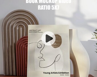 5x7 ratio notebook mockup, Hardcover Journal Mockup, Video Animated Journal Mockup, PSD smart object, Vertical book mockup,