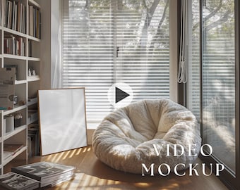 Video Frame Mockup, Animated frame Mockup, Smart Object, PSD smart object, Vertical frame mockup, Wooden Frame Mockup, PSD Mp4 mockup