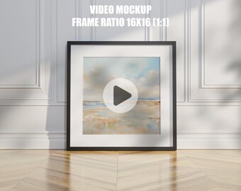 Video frame mockup ratio 16x16, Animated frame Mockup, PSD smart object, Vertical frame mockup, Black Frame mockup