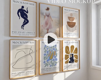 3 Scenes Video Frame ISO A1 Mockup, Animated frame Mockup, PSD smart object, Vertical frame mockup, wood Frame Mockup, print frame mockup