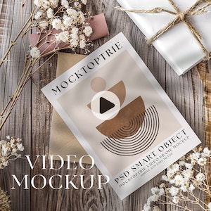 5x7 Karte Video Mockup, Animierte Einladung Mockup, PSD Smart Objekt, Hochzeitskarte Mockup, Druckkarte Mockup