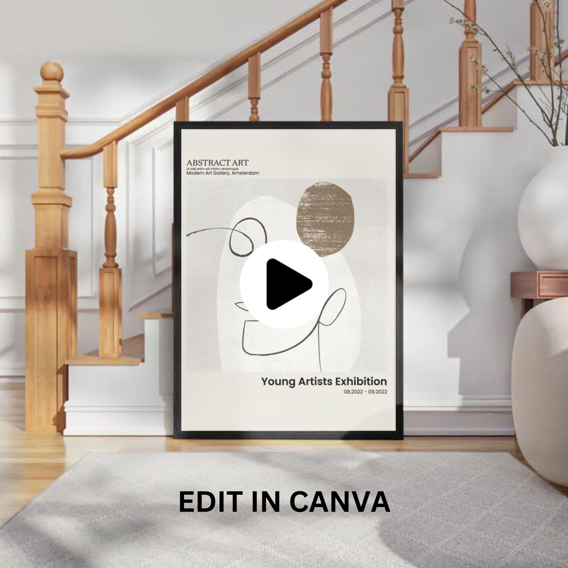 ISO A4 Video Frame Mockup, Animated Frame Mockup, Canva Edit, Print Art ...