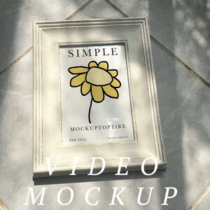 Video Frame Mockup, Animated frame Mockup, PSD smart object, Print frame mockup, Wall art wood Frame Mockup, Mp4 mockup