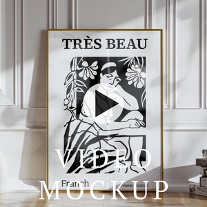 Video Frame ratio ISO A1 Mockup, Animated frame Mockup, Smart Object, PSD smart object, Vertical frame mockup, Gold Frame Mockup
