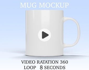 11 OZ Mug Video Mockup, Animated mug Mockup, PSD smart object, coffee mug mockup, Ceramic mug mockup, Mp4 mockup