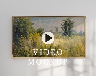 Videobeeldverhouding 16 x 9 mockup, mockup met geanimeerde lijst, slim object, slim PSD-object, mockup verticaal frame, GoldFrame-mockup