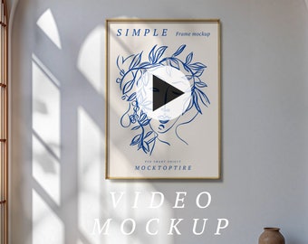 Video Frame Mockup, Animated frame Mockup, Smart Object, PSD smart object, Vertical frame mockup, Gold Frame Mockup, PSD Mp4 mockup