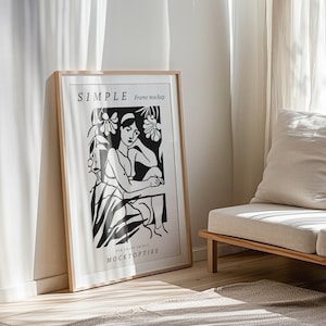 Video Frame ISO A1 Mockup, Animated frame Mockup, PSD smart object, Vertical frame mockup, wood Frame Mockup, Wall art frame mockup