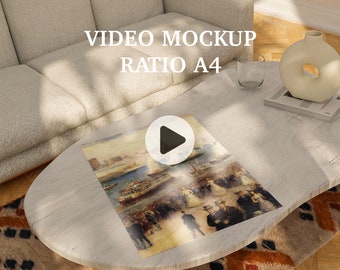 A4 Video Poster Mockup: Animated PSD Smart Object (Digital Download)