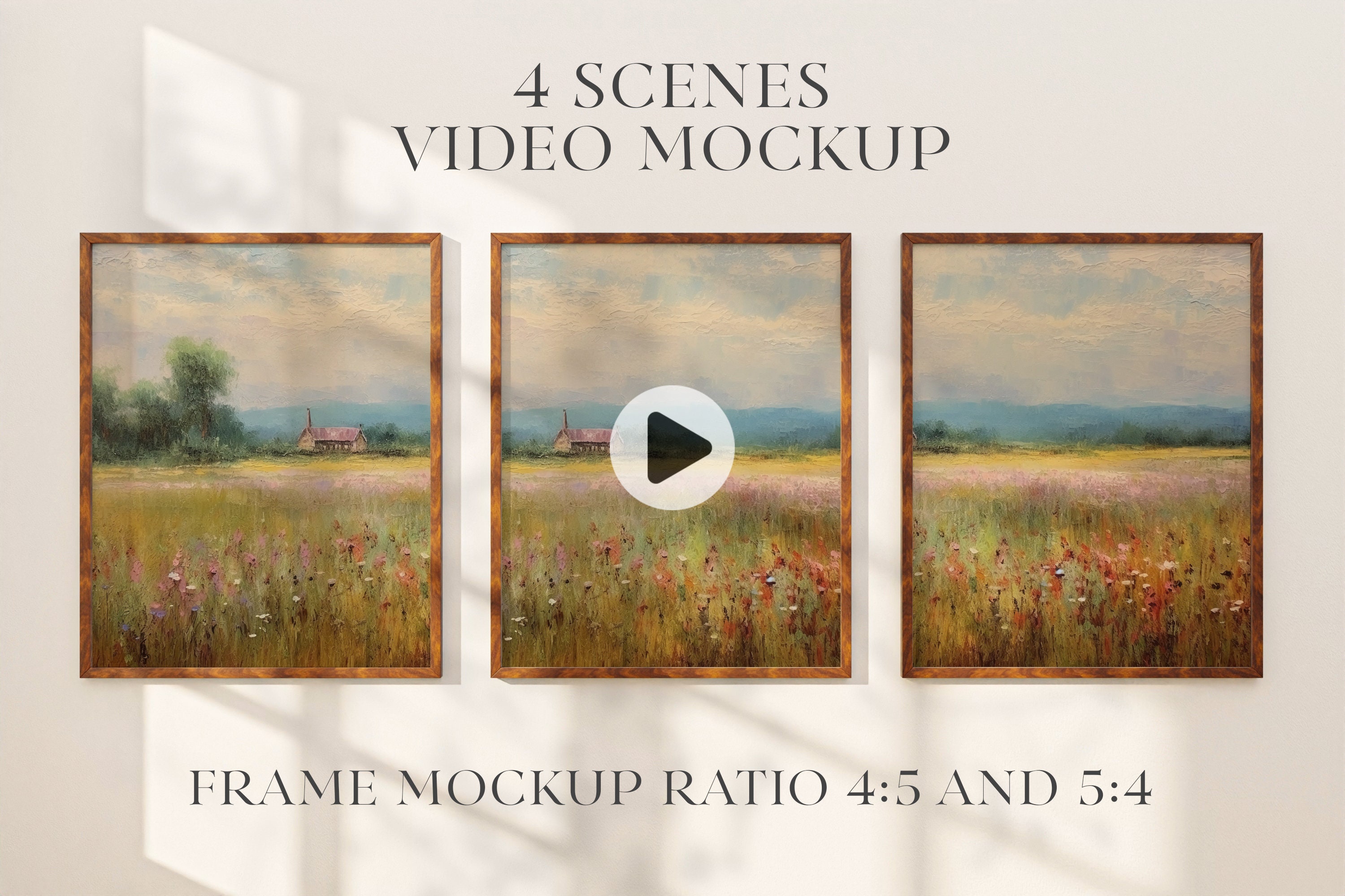 Animated Frame Mockup: 4 Scenes, 4x5 and 5x4 (PSD)