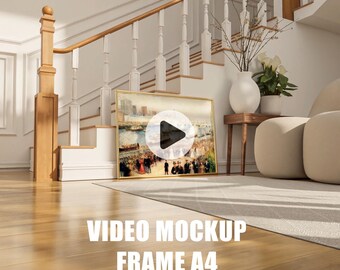 A4 Video Frame Mockup: Animated PSD Smart Object
