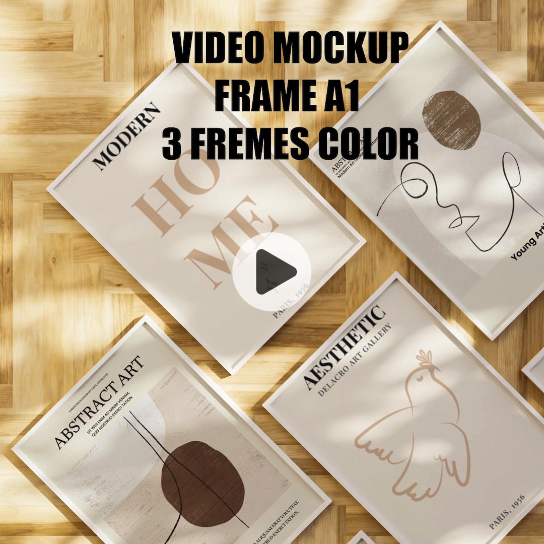A1 Frame Mockup: 12 Wood Frames, PSD Smart Object (digital Download) - Etsy