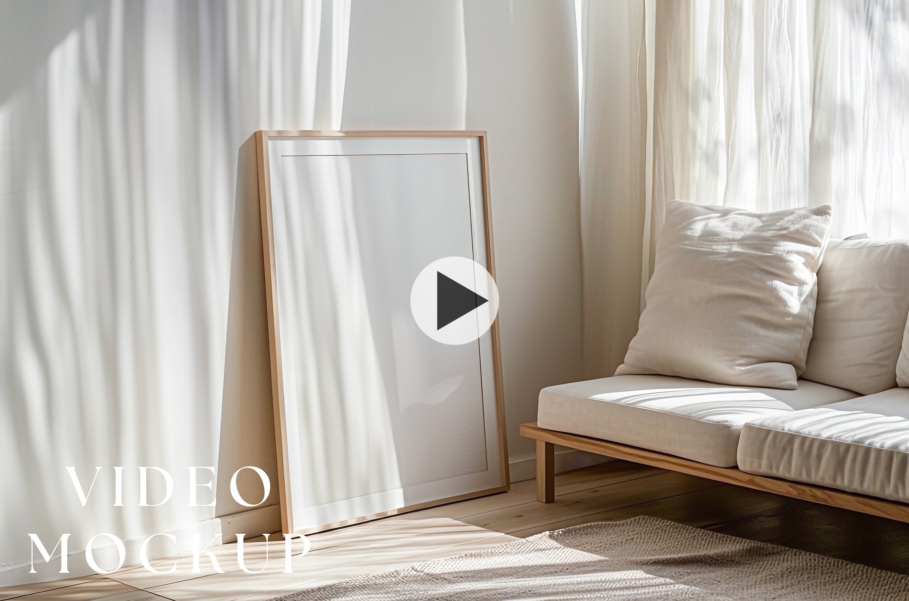 Video Frame ISO A1 Mockup, Animated frame Mockup, PSD smart object, Vertical frame mockup, wood Frame Mockup, Wall art frame mockup