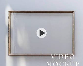 Video Frame ratio 3:2 Mockup, Animated frame Mockup, Smart Object, PSD smart object, Horizontal frame mockup, wood Frame Mockup