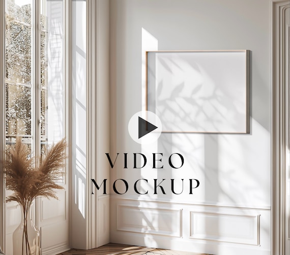 Video Frame Mockup, Animated frame Mockup, Smart Object, PSD smart object, Horizontal frame mockup, Wooden Frame Mockup, PSD Mp4 mockup