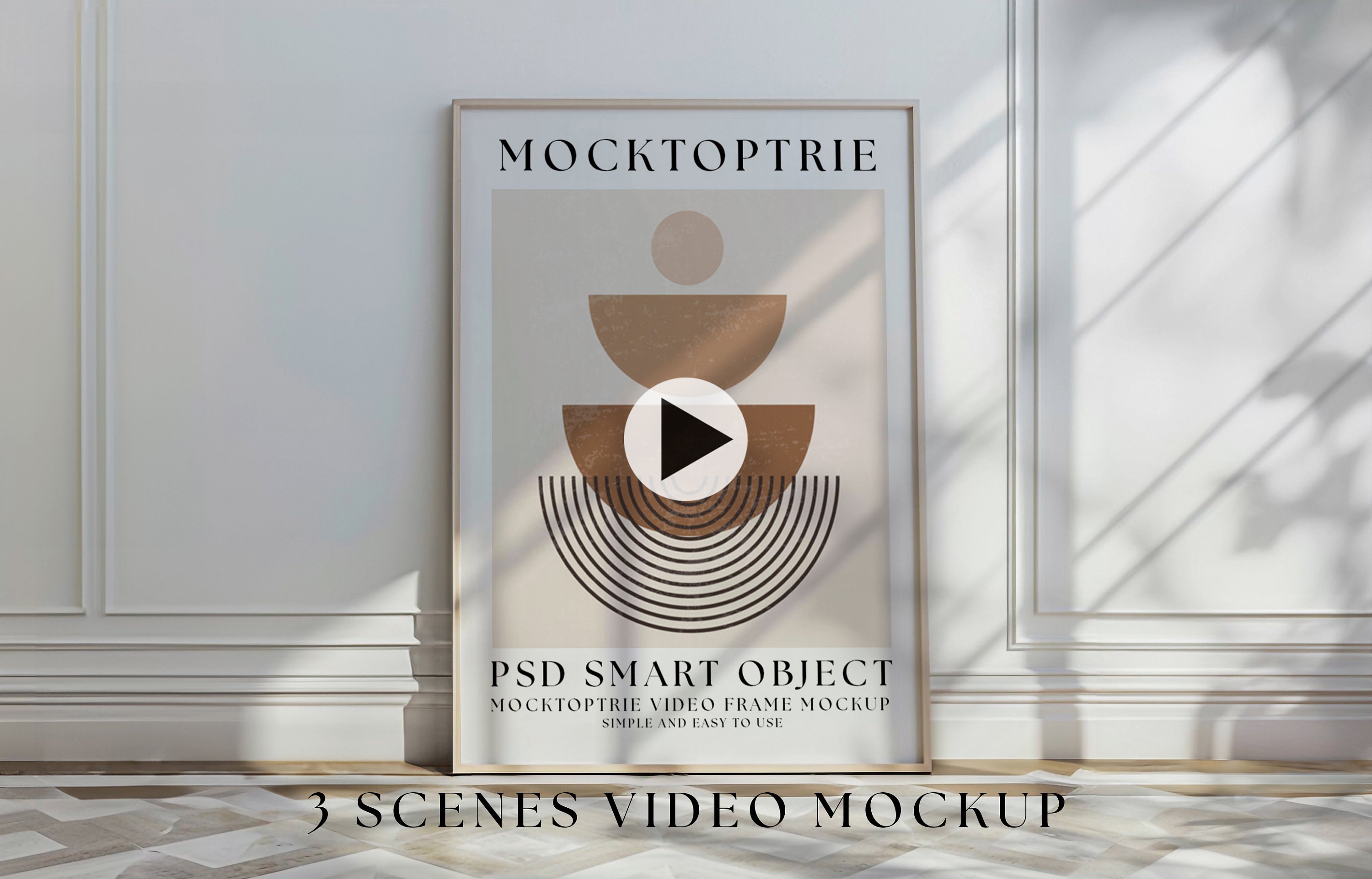 Scene Frame 3 Scenes Video Frame Size A1 Mockup, Animated Frame Mockup, Smart ...