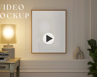 3 scenes Video Frame ratio 4:5 Mockup, Animated frame Mockup, Smart Object, PSD smart object, Vertical frame mockup, Wooden Frame Mockup