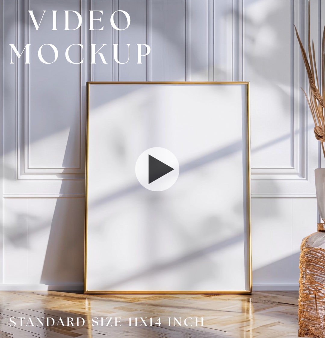 Video Frame Ratio 11x14 Mockup, Animated Frame Mockup, Smart Object