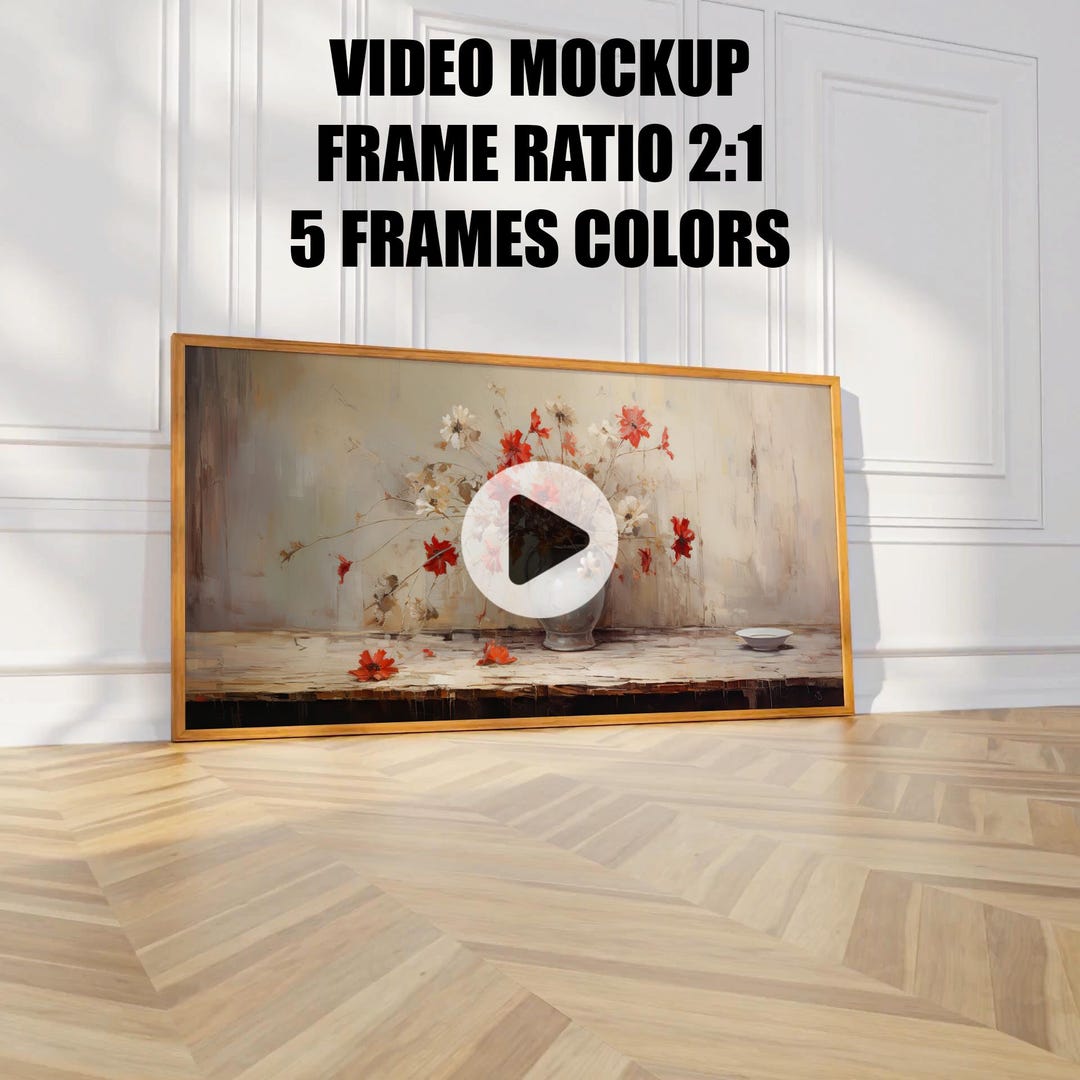 Video Frame Ratio 2:1 Mockup, Animated Frame Mockup, PSD Smart Object ...