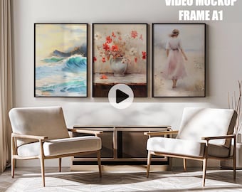 A1 Video Frame Mockup: Animated PSD Smart Object (Digital Download)