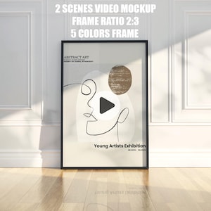 2 Szenen Video 5 Frame Verhältnis 2: 3, Animierter Rahmen Mockup, PSD Smart Objekt, Vertikaler Rahmen Mockup, Gold, Schwarz, Weiß, Silber, Holzrahmen