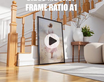 A1 Video Rahmen Mockup, Animierter Rahmen Mockup, PSD Smart Objekt, Vertikaler Rahmen Mockup, Schwarzer Rahmen Mockup, Druck Fram Mockup